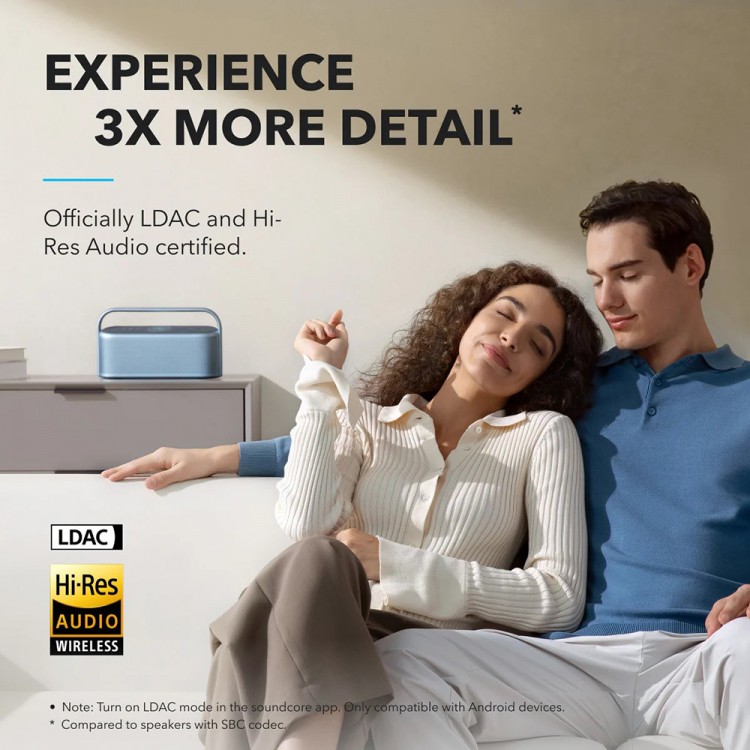 Anker Wireless Speaker SoundCore Motion X600 - Hi-Res Sound, Waterproof IPX7, 50W - Black - A3130011