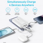 Anker 20.000mAh PowerBank, UNIVERSAL Εξωτερική Μπαταρία 30W, Digital Display, 2x USB-C με ενσωματωμένα 2x καλώδια Lightning/USB-C για SmartPhones, Tablets - ΜΑΥΡΟ - A1681G11 