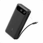 Anker 20.000mAh PowerBank, UNIVERSAL Εξωτερική Μπαταρία 87W, Digital Display, 2x Type-C, 1x USB-A με ενσωματωμένo USB-C καλώδιo για SmartPhones, Tablets - ΜΑΥΡΟ - A1383H11 