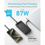 Anker 20.000mAh PowerBank, UNIVERSAL Εξωτερική Μπαταρία 87W, Digital Display, 2x Type-C, 1x USB-A με ενσωματωμένo USB-C καλώδιo για SmartPhones, Tablets - ΜΑΥΡΟ - A1383H11 