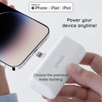 Anker 621 PowerBank Nano με Lightning υποδοχή , 5000mAh, 12W, MFi - ΛΕΥΚΟ - A1645G21