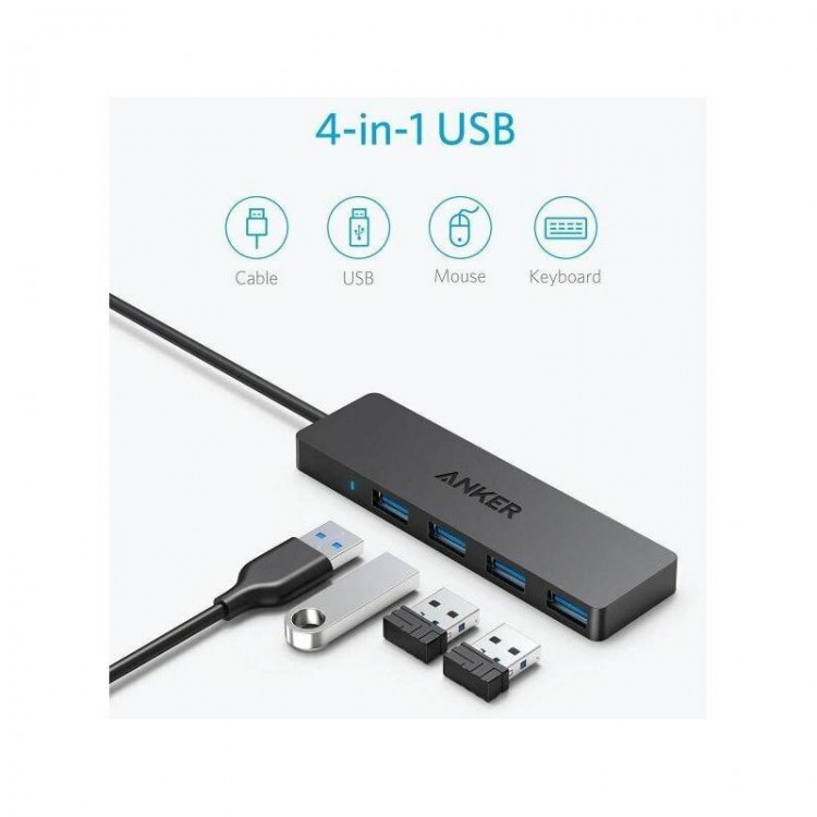 Anker Ultra Slim 4-Port USB 3.0 Data Hub - A7516012