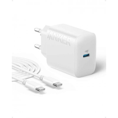 Anker 20W Οικιακός Φορτιστής με 1xType-C θύρα και 1.5μ. USB-C καλώδιο φόρτισης - EU PLUG - ΛΕΥΚΟ -  B2347321