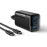 Anker 67W 5A, Οικιακός Φορτιστής 335 PD (Power Delivery) PIQ 3.0 με 2xType-C, 1xUSB - EU PLUG - MAΥΡΟ - B2673311