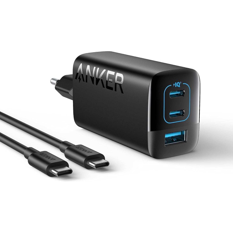 Anker 67W 5A, Οικιακός Φορτιστής 335 PD (Power Delivery) PIQ 3.0 με 2xType-C, 1xUSB - EU PLUG - MAΥΡΟ - B2673311