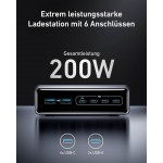 Anker Prime A2683 Επιτραπέζιο HUB Σταθμός φόρτισης GaN Quick Charger 200W PD, 6xθύρες, 3A, 2xUSB-A, 4xUSB-C με Power Delivery - MAΥΡΟ - A2683341 