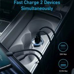 Anker 52.5W Φορτιστής Αυτοκινήτου LED Light 323, 3A, 1xUSB-A /1xUSB-C - ΜΑΥΡΟ - A2735G11