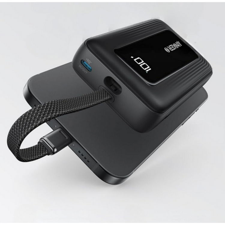 Anker 20.000mAh PowerBank, UNIVERSAL Εξωτερική Μπαταρία 30W, Digital Display, 2x USB-C με ενσωματωμένα 2x καλώδια Lightning/USB-C για SmartPhones, Tablets - ΜΑΥΡΟ - A1681G11 