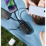 Anker 20.000mAh PowerBank, UNIVERSAL Εξωτερική Μπαταρία 30W, Digital Display, 2x USB-C με ενσωματωμένα 2x καλώδια Lightning/USB-C για SmartPhones, Tablets - ΜΑΥΡΟ - A1681G11 