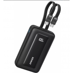 Anker 20.000mAh PowerBank QC + PD, UNIVERSAL Εξωτερική Μπαταρία 45W, Digital Display, 1xUSB-C/1xUSB-A με ενσωματωμένα 2x καλώδια USB-C για SmartPhones, Tablets - ΜΑΥΡΟ - A1681H12 