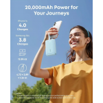 Anker 20.000mAh PowerBank QC + PD, UNIVERSAL Εξωτερική Μπαταρία 45W, Digital Display, 1xUSB-C/1xUSB-A με ενσωματωμένα 2x καλώδια USB-C για SmartPhones, Tablets - ΜΑΥΡΟ - A1681H12 