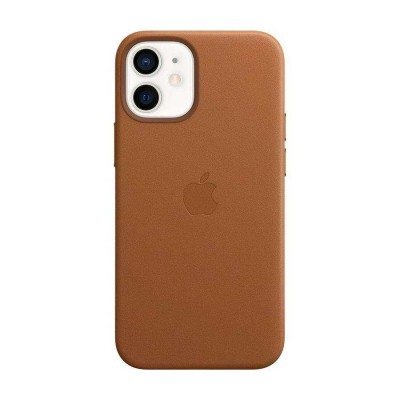 Θήκη Γνήσια Apple Δερμάτινη MagSafe για Apple iPhone 12 MINI 5.4 - Saddle ΚΑΦΕ - MHK93ZM/A