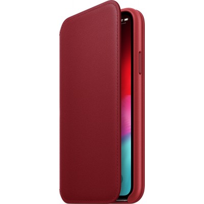 Θήκη Γνήσια Apple Δερμάτινη πορτοφόλι για APPLE iPhone X/XS - KOKKINO - MRWX2ZMA