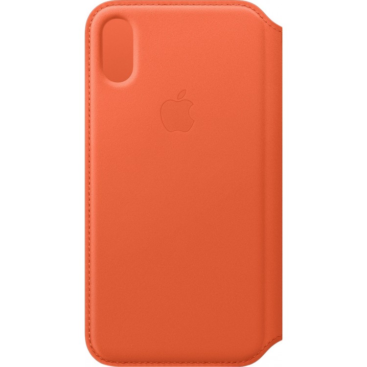 Θήκη Γνήσια Apple Δερμάτινη πορτοφόλι για Apple iPhone XS - SUNSET ΠΟΡΤΟΚΑΛΙ - MVFC2ZMA