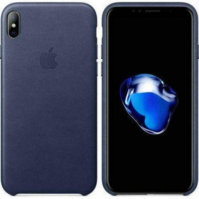 Case Genuine Apple Leather for iPhone X, XS - Midnight BLUE - MRWΝ2ZMA