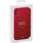 Θήκη Γνήσια Apple Δερμάτινη πορτοφόλι για APPLE iPhone X/XS - KOKKINO - MRWX2ZMA