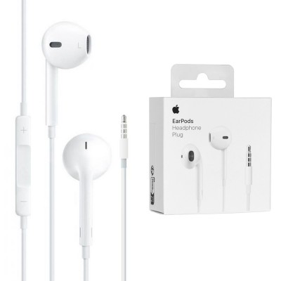 Apple Γνήσια Στερεοφωνικά Ακουστικά με καλώδιο A1472 για iPhone 5,5S,6,6S EarPods, Jack 3.5mm με μικρόφωνο - MNHF2ZM/A - RETAIL BOX