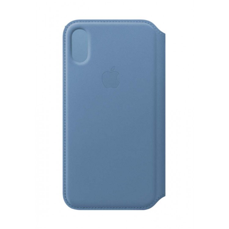 Θήκη Γνήσια Apple Δερμάτινη πορτοφόλι για APPLE iPhone X/XS - Cornflower ΜΠΛΕ - MVFD2ZM/A