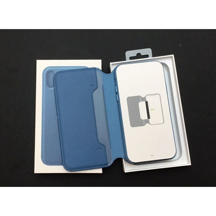 Θήκη Γνήσια Apple Δερμάτινη πορτοφόλι για APPLE iPhone X/XS - CAPE COD ΜΠΛΕ - MRX02ZM/A