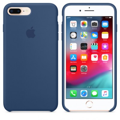 Case Genuine Apple Silicone for iPhone 7 PLUS, 8 PLUS - BLUE COBALT - MQGP2FEA
