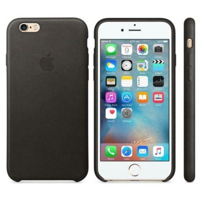 Θήκη γνήσιο δέρμα Apple για iPhone 6 PLUS, 6S PLUS - ΜΑΥΡΟ - MKXF2ZM/A