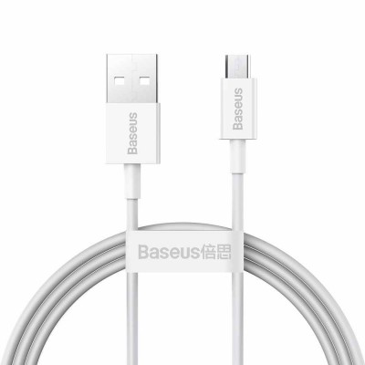 Baseus Superior Series Καλώδιο συγχρονισμού/φόρτισης USB σε Micro-USB, 2A, 1μ. - ΛΕΥΚΟ - CAMYS-02