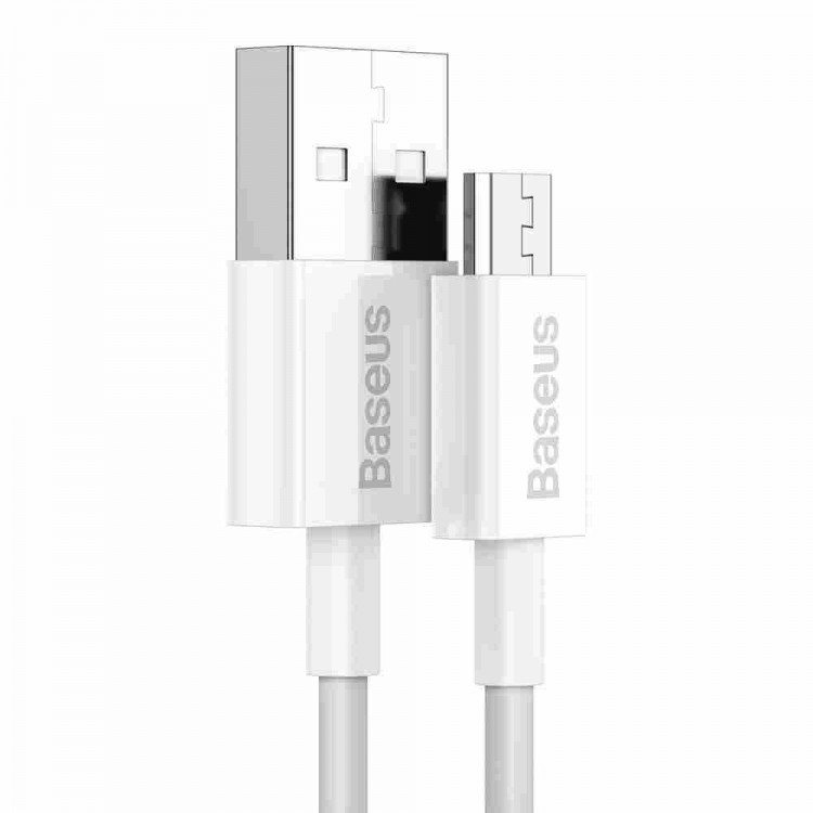 Baseus Superior Series Καλώδιο συγχρονισμού/φόρτισης USB σε Micro-USB, 2A, 1μ. - ΛΕΥΚΟ - CAMYS-02