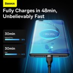 Baseus Data Καλώδιο Flash Series Ⅱ 3-σε-1 , USB-USB-C/microUSB/Lightning 3in1 Cable 66W 1.2μ. - ΜΑΥΡΟ - CA1T3-G1