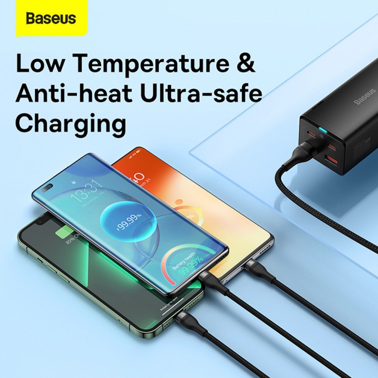 Baseus Data Καλώδιο Flash Series Ⅱ 3-σε-1 , USB-USB-C/microUSB/Lightning 3in1 Cable 66W 1.2μ. - ΜΑΥΡΟ - CA1T3-G1