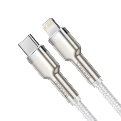 BASEUS CAFULE METAL PD20W Καλώδιο Φόρτισης Συγχρονισμού LIGHTNING 2.0M - ΛΕΥΚΟ - CATLJK-B02