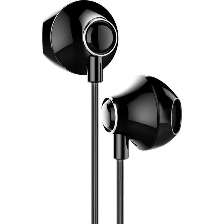 Baseus Encok H06 Ακουστικά Hands-Free Stereo In-Ear με εργονομικά Ear Pads για Smartphones με υποδοχή Jack 3.5mm- ΜΑΥΡΟ - MZ-NGH06-01