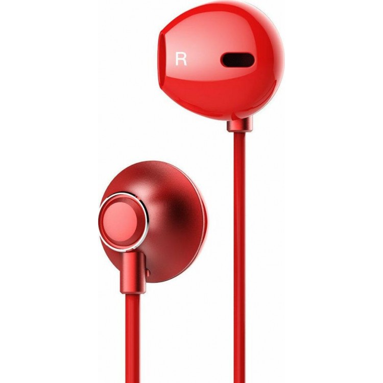 Baseus Encok H06 Ακουστικά Hands-Free Stereo In-Ear με εργονομικά Ear Pads για Smartphones με υποδοχή Jack 3.5mm- ΚΟΚΚΙΝΟ - MZ-NGH06-09