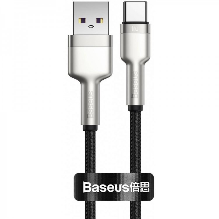 BASEUS CAFULE 66W Καλώδιο Φόρτισης Συγχρονισμού USB-A σε USB-C 0.25μ. - ΜΑΥΡΟ - BSU3117BLK