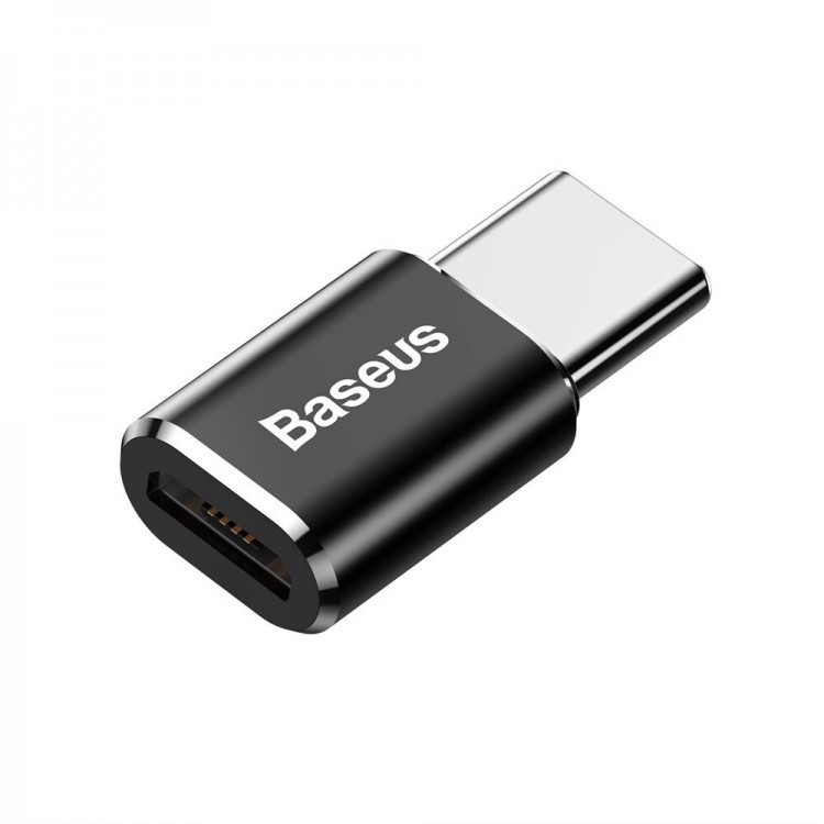 BASEUS Ingenuity OTG Μετατροπέας Micro-USB Female σε Type-C Male - ΜΑΥΡΟ - CAMOTG-01