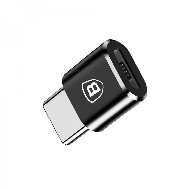 BASEUS Ingenuity OTG Μετατροπέας Micro-USB Female σε Type-C Male - ΜΑΥΡΟ - CAMOTG-01