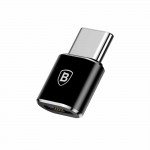 BASEUS Ingenuity OTG Μετατροπέας Micro-USB Female σε Type-C Male - ΜΑΥΡΟ - CAMOTG-01