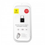 BASEUS Ingenuity OTG Μετατροπέας Micro-USB Female σε Type-C Male - ΜΑΥΡΟ - CAMOTG-01