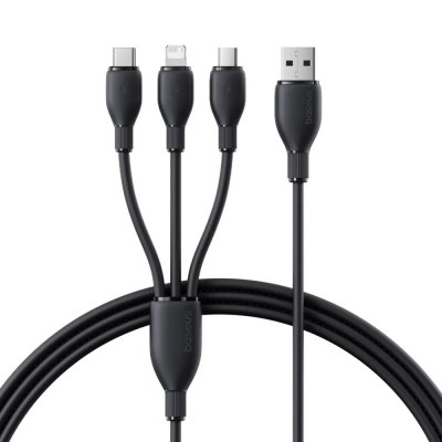Baseus Data Καλώδιο 3σε1 Ultra-Fast charge Series USB σε Micro-USB, Lightning, USB-C,  3.5A, 0.8μ. - ΜΑΥΡΟ - P10376303121-01