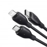 Baseus Data Καλώδιο 3σε1 Ultra-Fast charge Series USB σε Micro-USB, Lightning, USB-C,  3.5A, 0.8μ. - ΜΑΥΡΟ - P10376303121-01