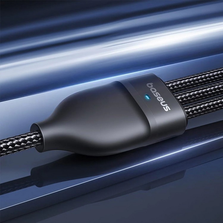 Baseus Data Καλώδιο 3σε1 Flash Series 3, USB-A/USB-C σε Lightning, 2x USB-C, 100W/5A , 1.5μ. - ΜΑΥΡΟ - P10377501111-00