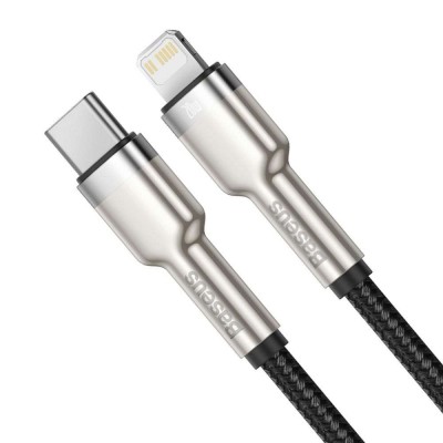 BASEUS CAFULE METAL PD20W Charge and Sync Cable LIGHTNING 0.25m - BLACK