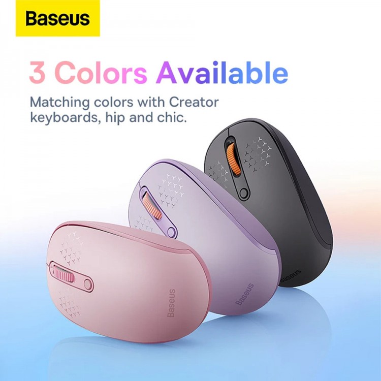 Baseus Ασύρματο ποντίκι F01B Tri-Mode Bluetooth 5.0, 2.4G, 1600 DPI - Frosted ΓΚΡΙ - B01055503833-00