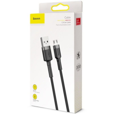 BASEUS CAFULE Καλώδιο Φόρτισης Συγχρονισμού 2A, USB-A/microUSB - 3μ. - ΜΑΥΡΟ