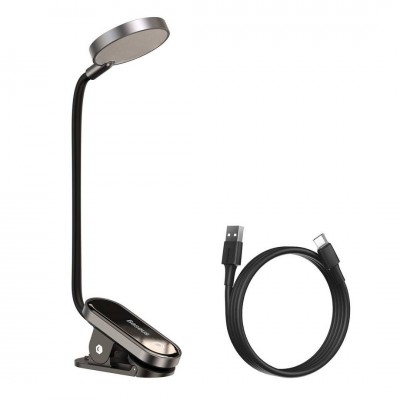 Baseus Smart Λάμπα γραφείου Comfort Reading Mini Clip Lamp - ΣΚΟΥΡΟ ΓΚΡΙ - DGRAD-0G