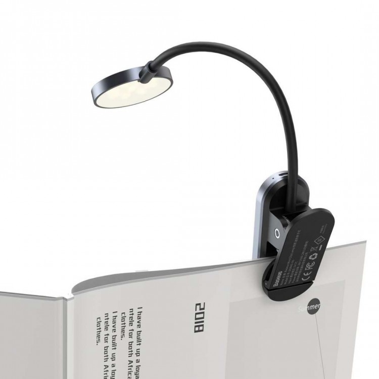 Baseus Smart Λάμπα γραφείου Comfort Reading Mini Clip Lamp - ΣΚΟΥΡΟ ΓΚΡΙ - DGRAD-0G