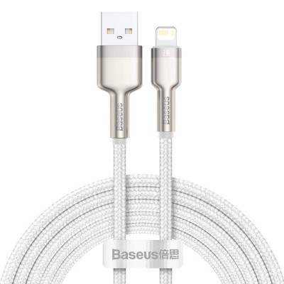 BASEUS CAFULE Καλώδιο Φόρτισης Συγχρονισμού USB σε LIGHTNING 2.0M - ΛΕΥΚΟ - CALJK-B02