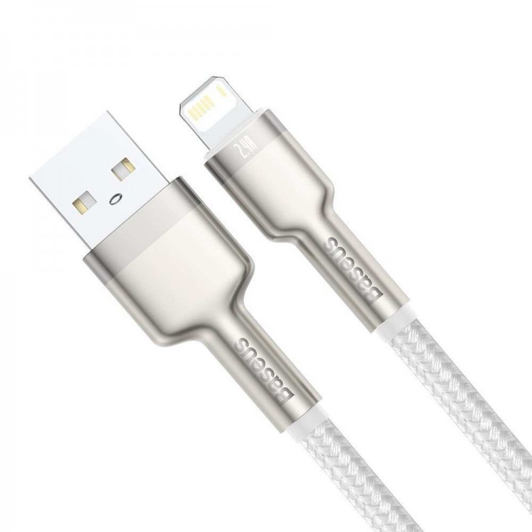 BASEUS CAFULE Καλώδιο Φόρτισης Συγχρονισμού USB σε LIGHTNING 2.0M - ΛΕΥΚΟ - CALJK-B02