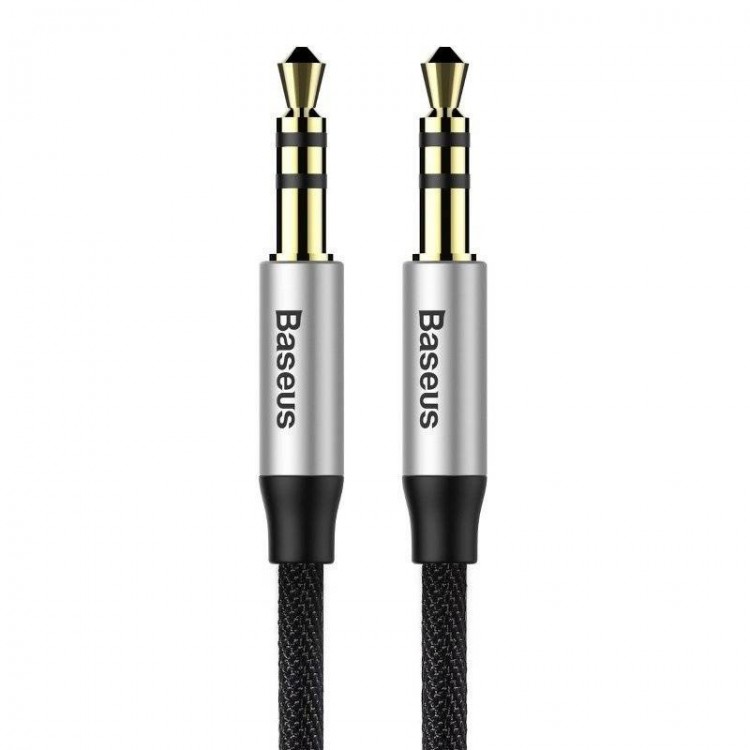 Baseus Καλώδιο Ήχου Yiven Mini Jack 3.5mm AUX, 1m - Μαύρο/Ασημί - CAM30-BS1