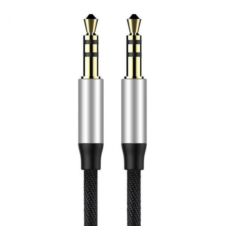 Baseus Καλώδιο Ήχου Yiven Mini Jack 3.5mm AUX, 1m - Μαύρο/Ασημί - CAM30-BS1