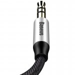 Baseus Καλώδιο Ήχου Yiven Mini Jack 3.5mm AUX, 1m - Μαύρο/Ασημί - CAM30-BS1